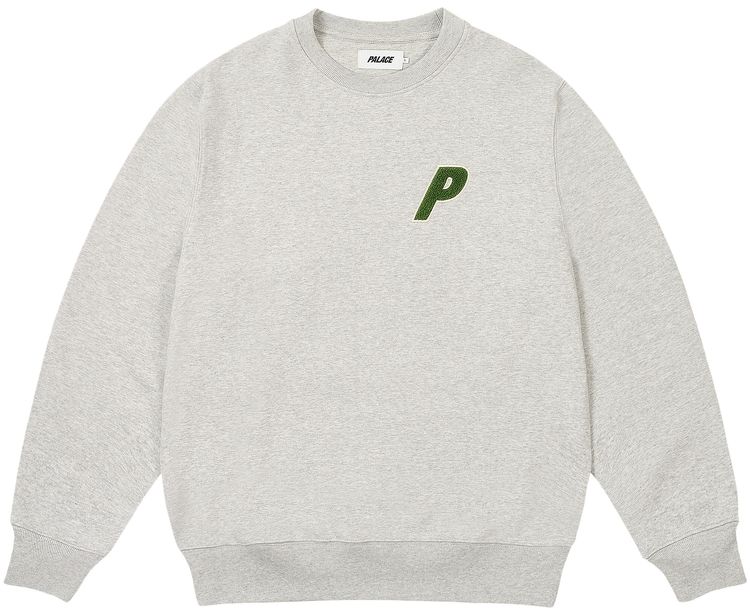 Palace Chenille Tri Ferg Crew Grey Marl