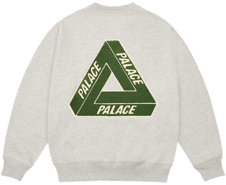 Palace Chenille Tri Ferg Crew Grey Marl