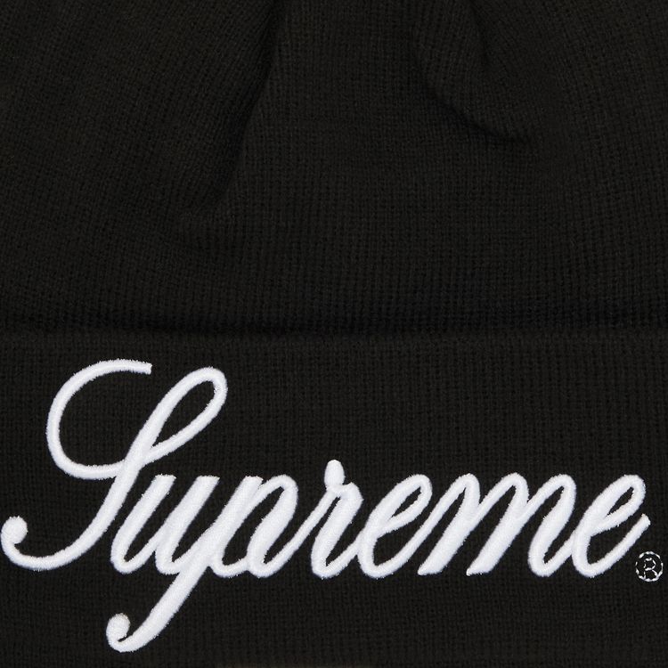 Supreme New Era Script Beanie Black