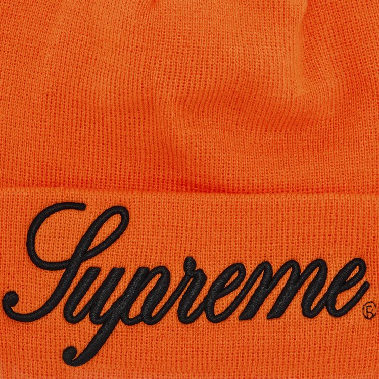 Supreme New Era Script Beanie Orange