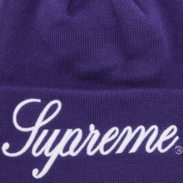 Supreme New Era Script Beanie Purple