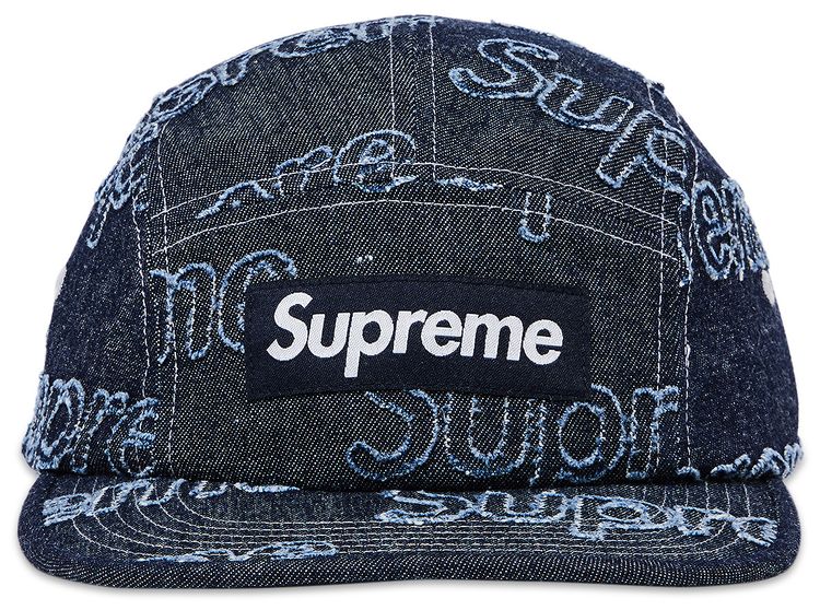 Supreme Lasered Denim Cap Navy