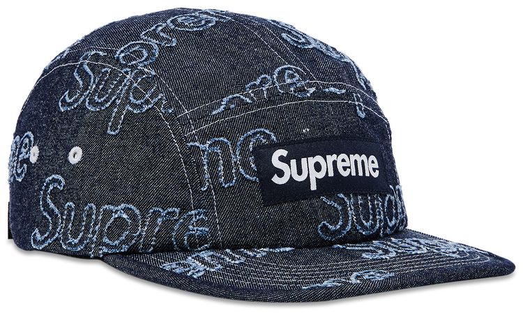 Supreme Lasered Denim Cap Navy