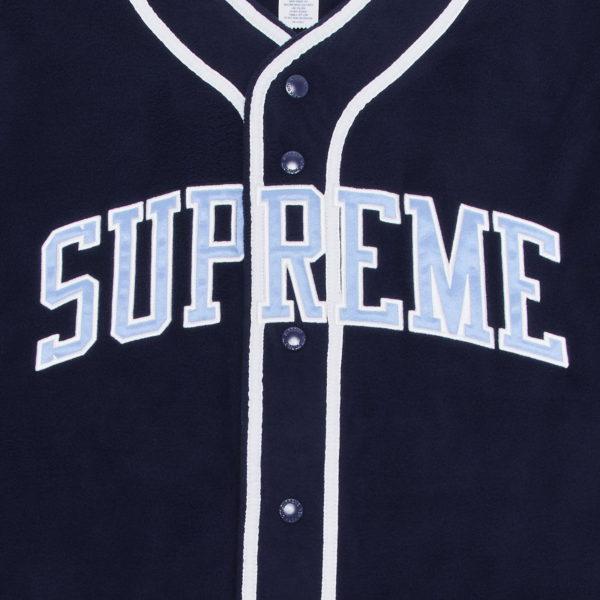 Size xl Supreme Polartec Baseball Jersey 'Navy'
