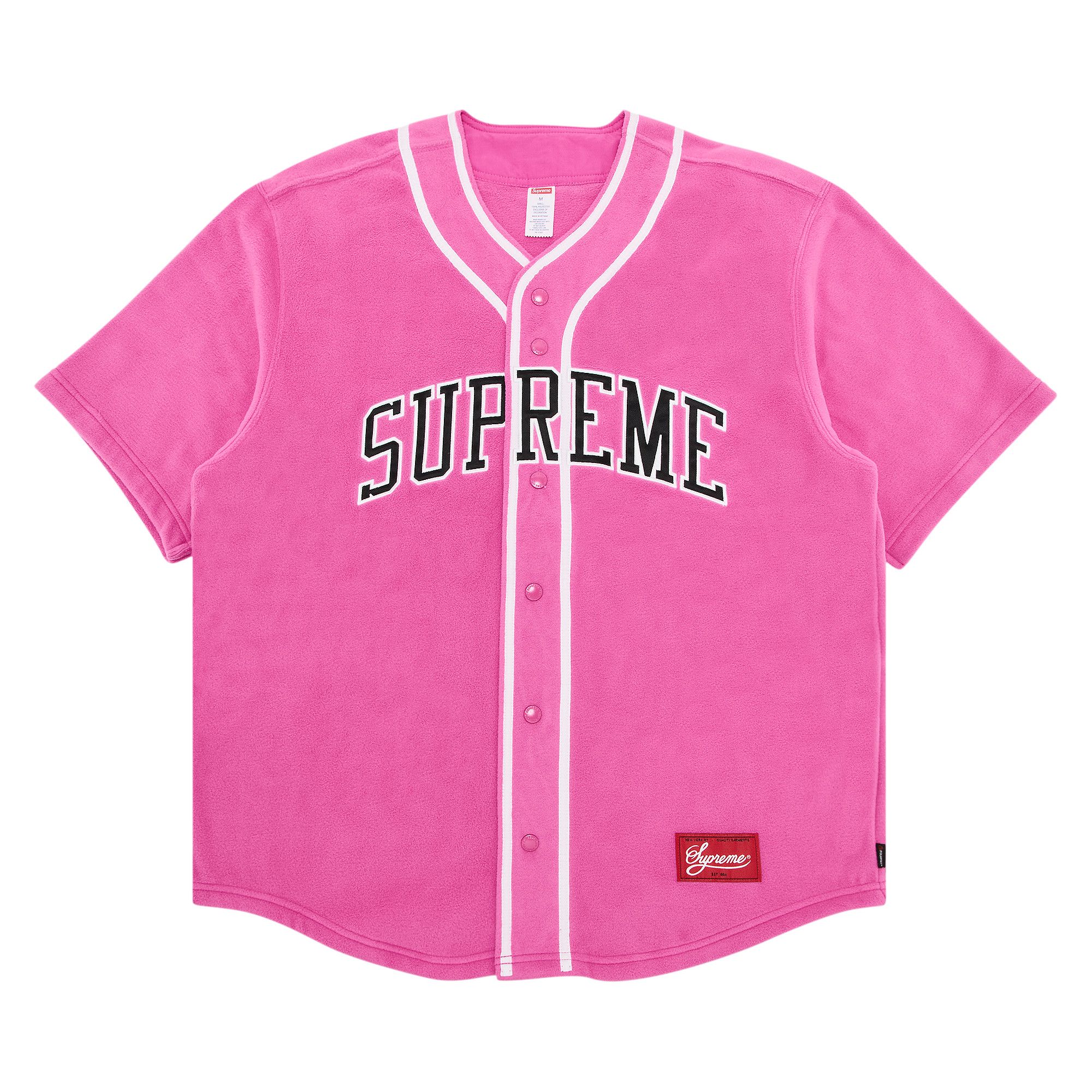 Buy Supreme Polartec Baseball Jersey Pink FW24KN7 PINK GOAT UK
