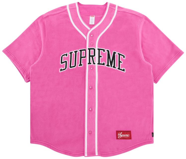 Supreme Polartec Baseball Jersey Pink