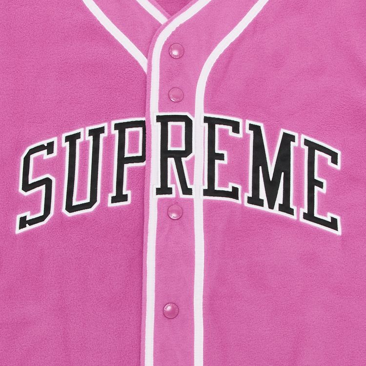 Supreme Polartec Baseball Jersey Pink