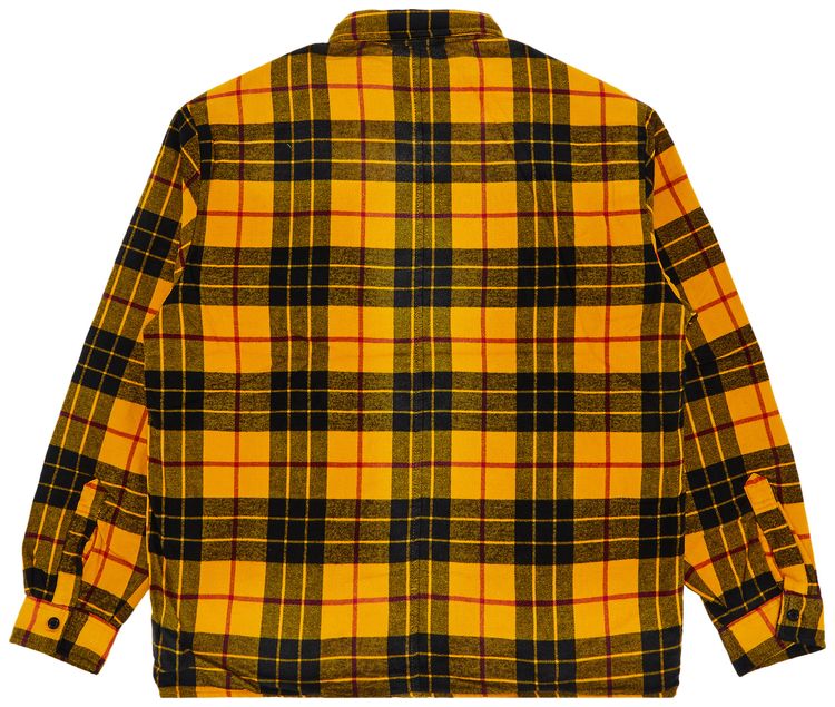 Supreme Quilted Plaid Shirt Yellow