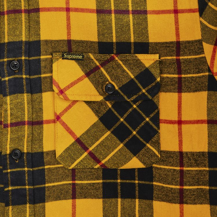 Supreme Quilted Plaid Shirt Yellow