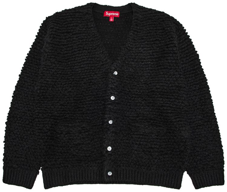 Supreme Textured Knotted Cardigan Black