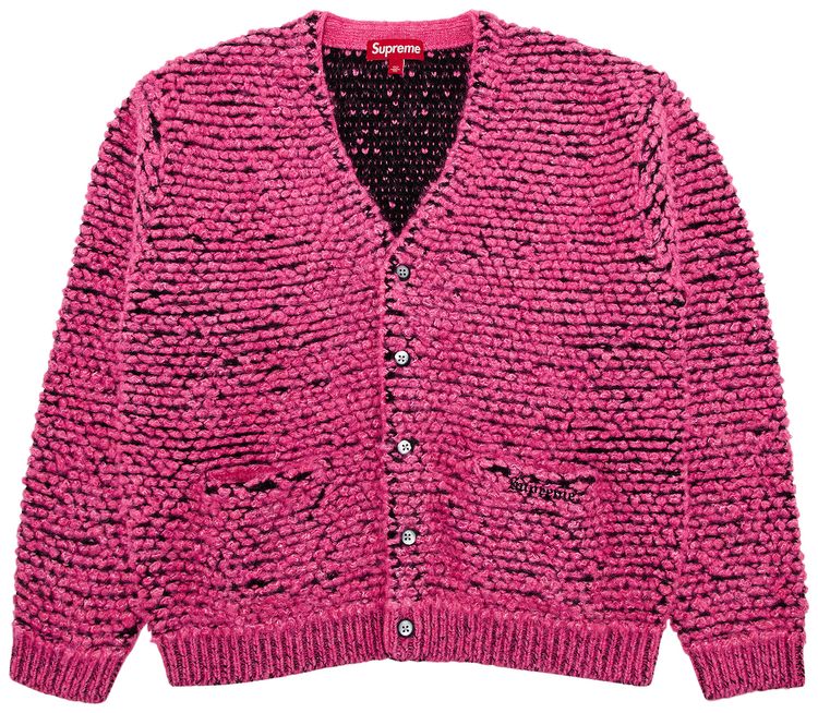 Supreme Textured Knotted Cardigan Pink