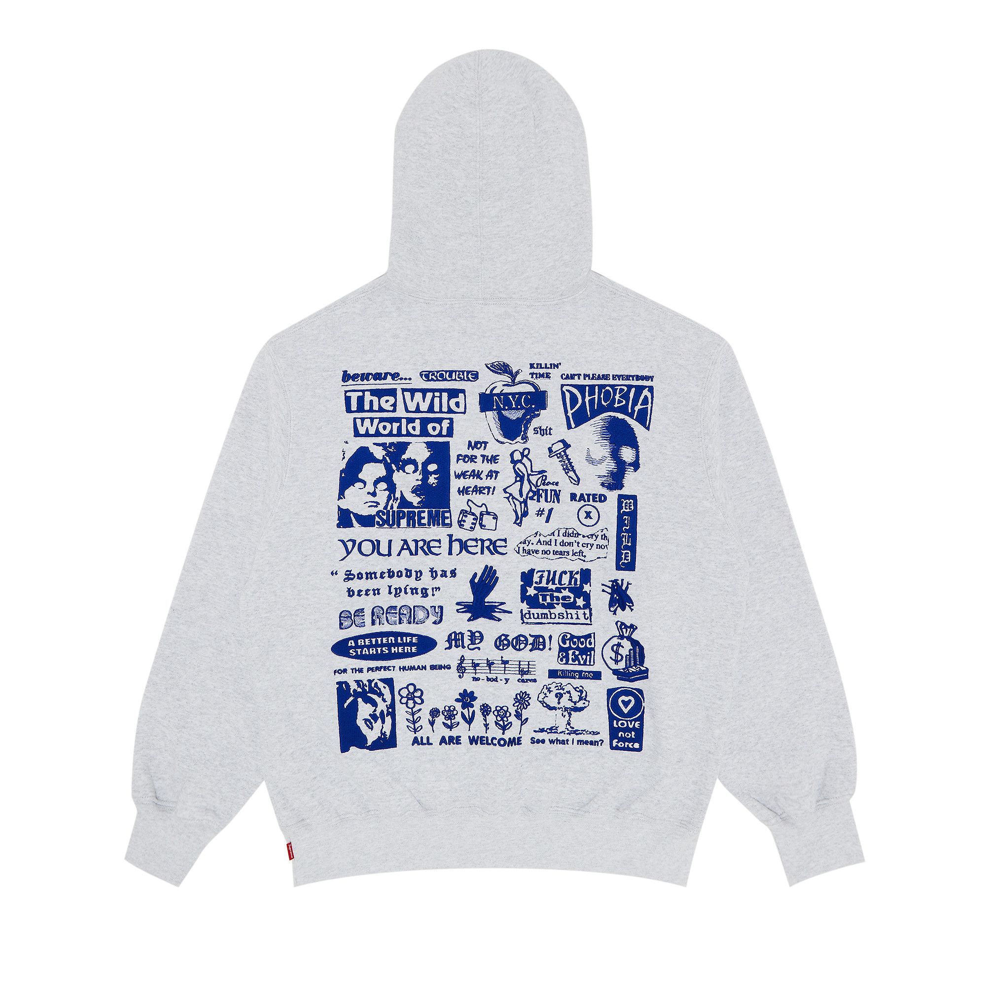 Buy Supreme Wild Embroidered Hooded Sweatshirt 'Ash Grey