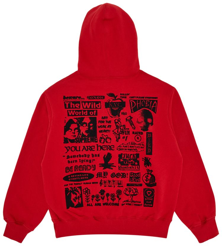 Supreme Wild Embroidered Hooded Sweatshirt Burnt Red