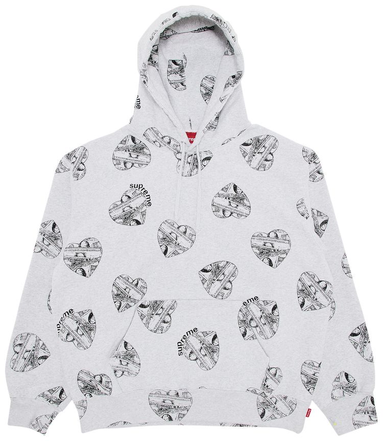 Supreme Love Cash Hooded Sweatshirt Ash Grey