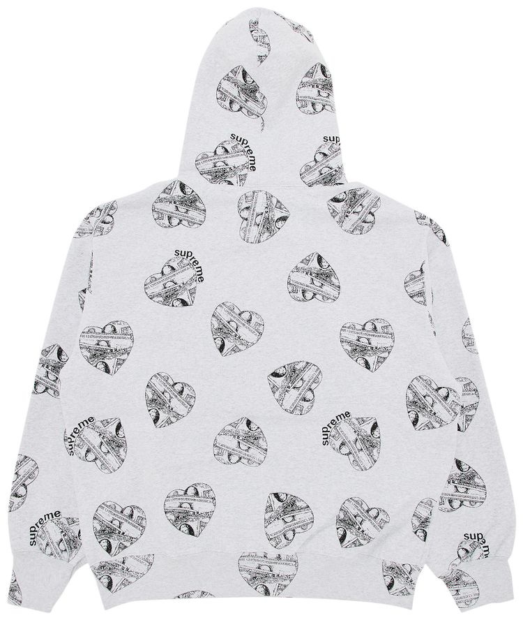 Supreme Love Cash Hooded Sweatshirt Ash Grey
