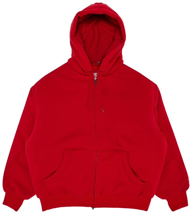 Supreme x The North Face Down Filled Zip Up Hooded Sweatshirt Red