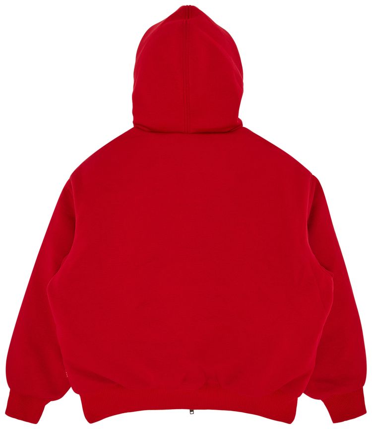 Supreme x The North Face Down Filled Zip Up Hooded Sweatshirt Red