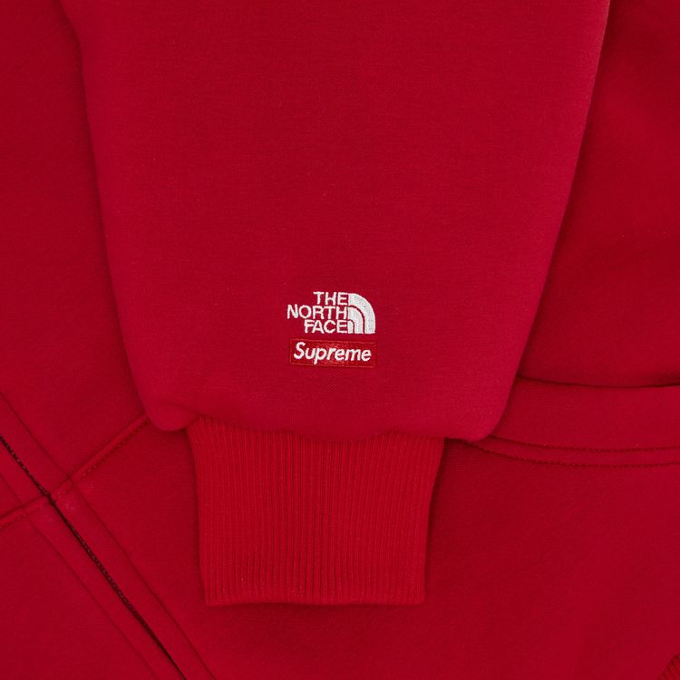 Supreme x The North Face Down Filled Zip Up Hooded Sweatshirt Red