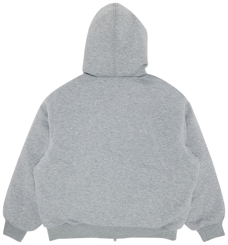 Supreme x The North Face Down Filled Zip Up Hooded Sweatshirt Heather Grey