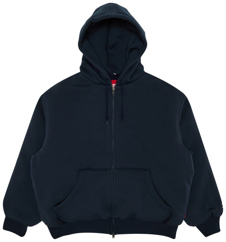Supreme x The North Face Down Filled Zip Up Hooded Sweatshirt Navy