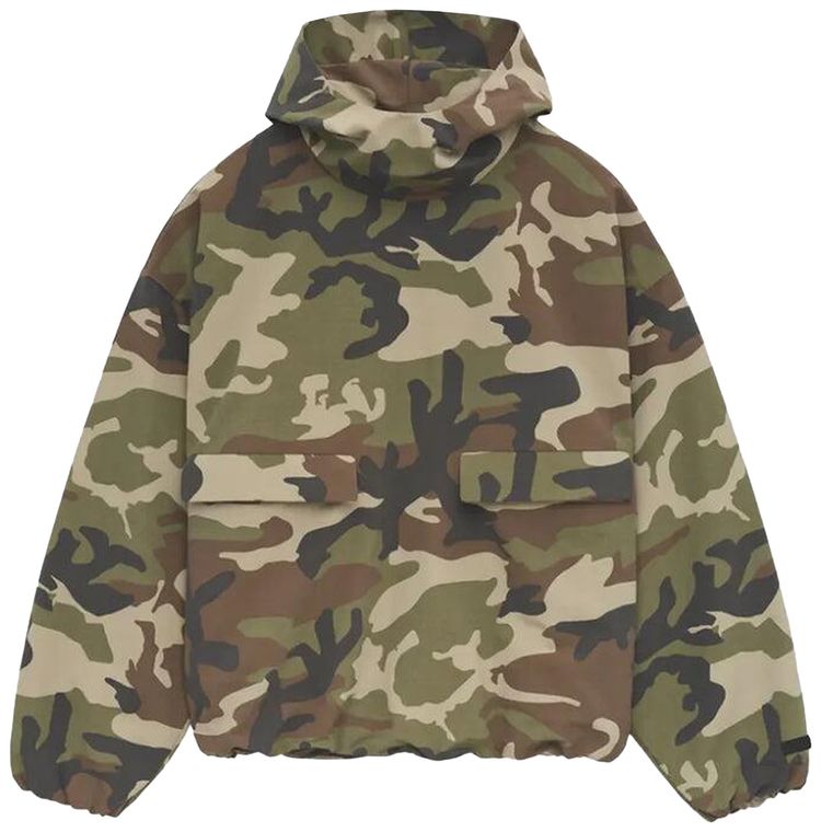 Fear of God Essentials Military Nylon Hooded Anorak Woodland Camo