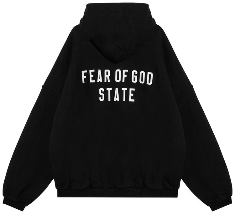 Fear of God Essentials Heavy Fleece Full Zip Hoodie Black