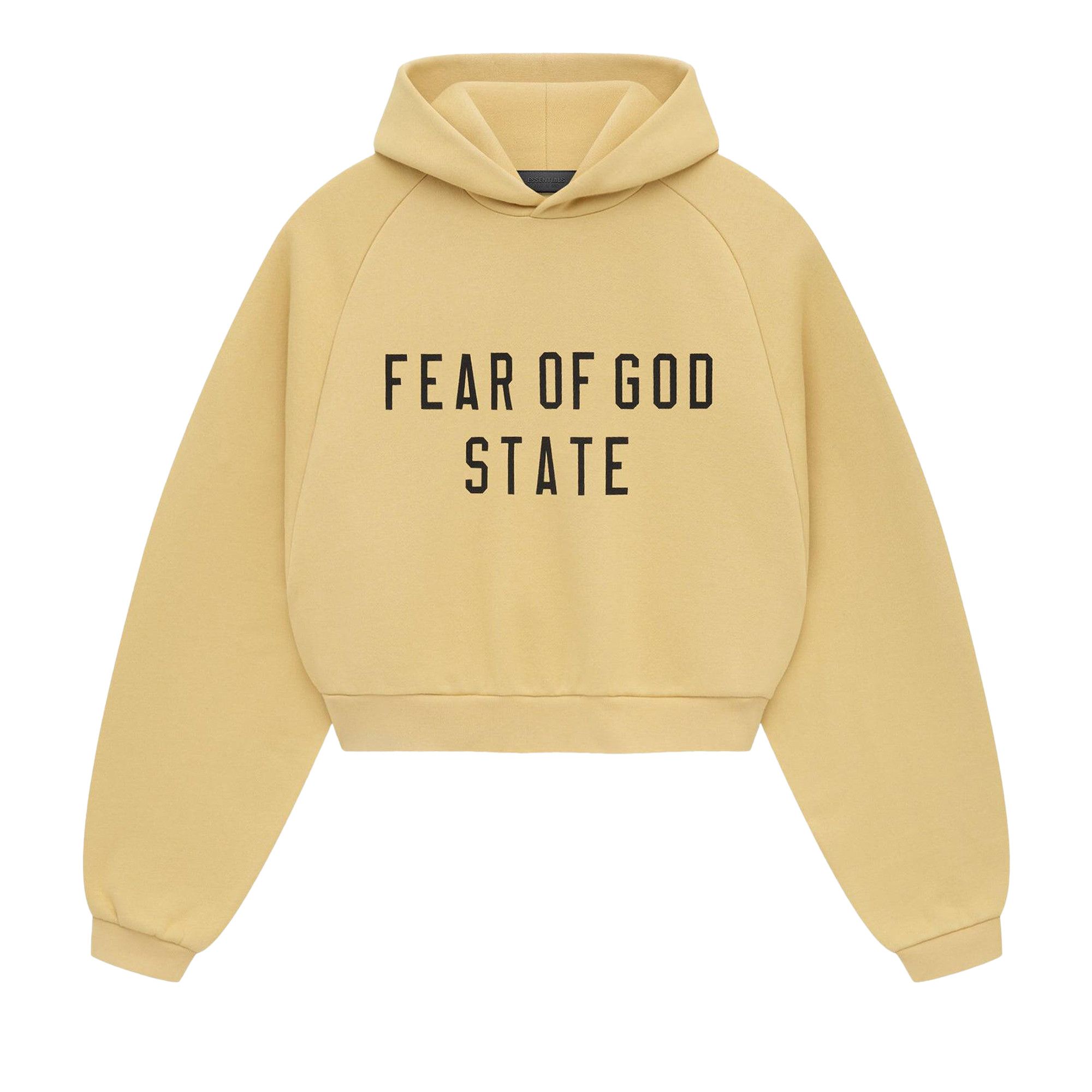Buy Fear of God Essentials Fleece Cropped Hoodie 'Amber