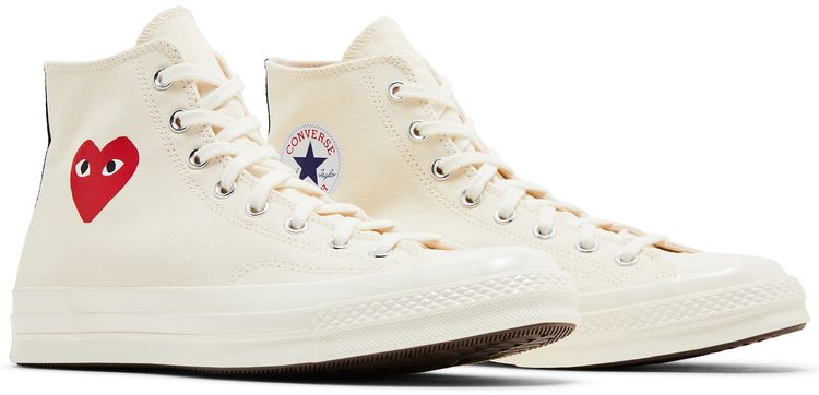 Comme des Garcons PLAY x Converse Chuck 70 High Single Heart   Milk