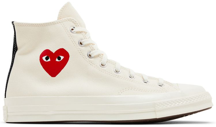 Comme des Garcons PLAY x Converse Chuck 70 High Single Heart   Milk