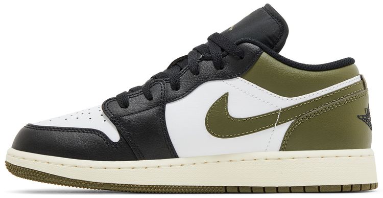 Air Jordan 1 Low GS Black Toe Medium Olive