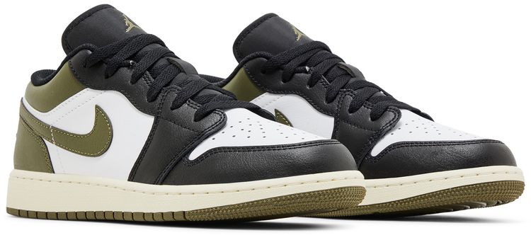 Air Jordan 1 Low GS Black Toe Medium Olive