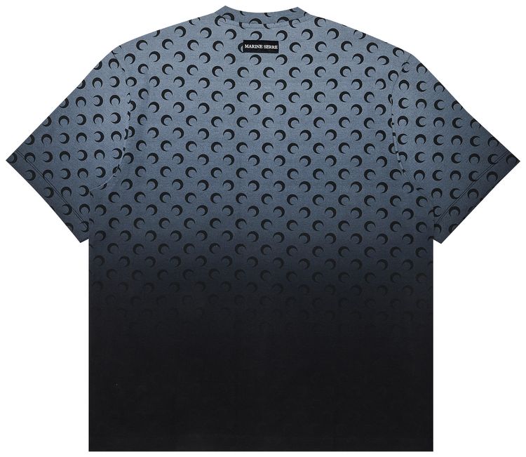 Marine Serre All Over Moon Jersey Loose Fit T Shirt Faded Dark Grey