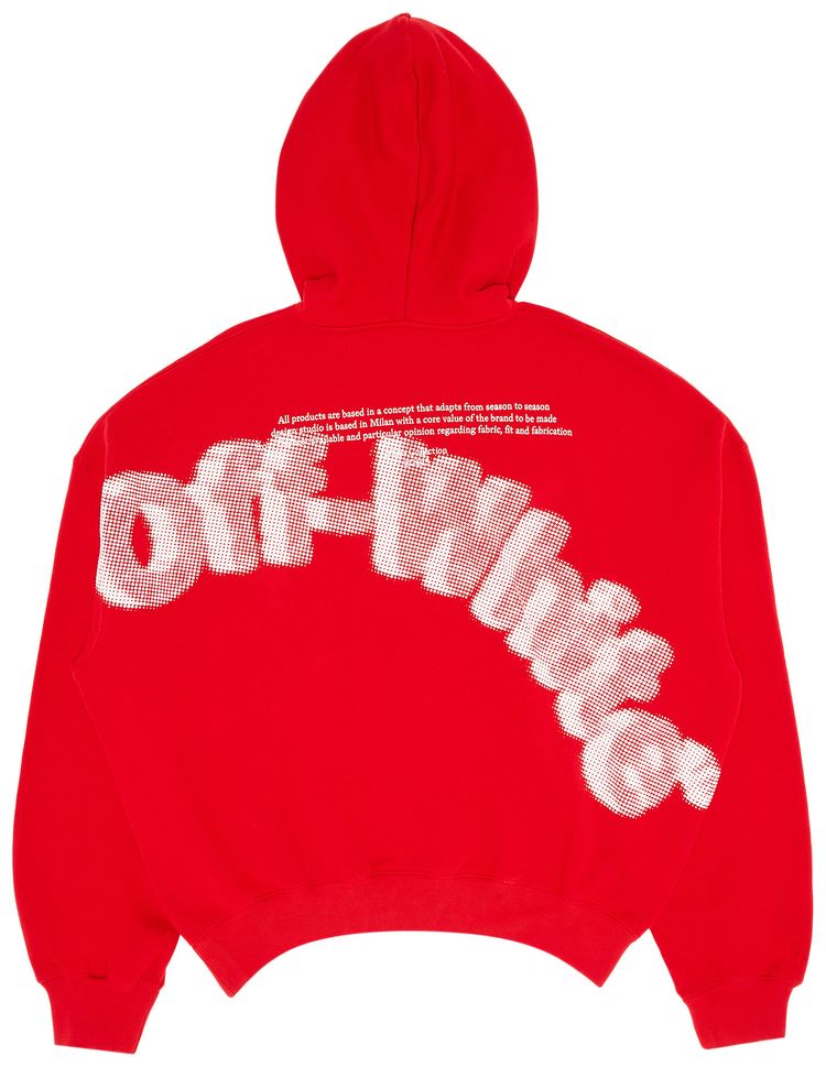Off White 3D Logo Over Hoodie High Risk Red