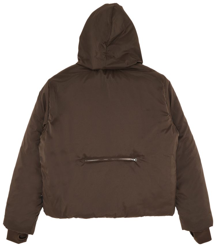 Courreges AC Nylon Hooded Manteau Coffee