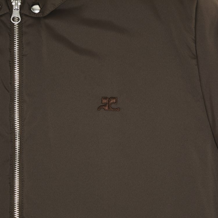 Courreges AC Nylon Hooded Manteau Coffee