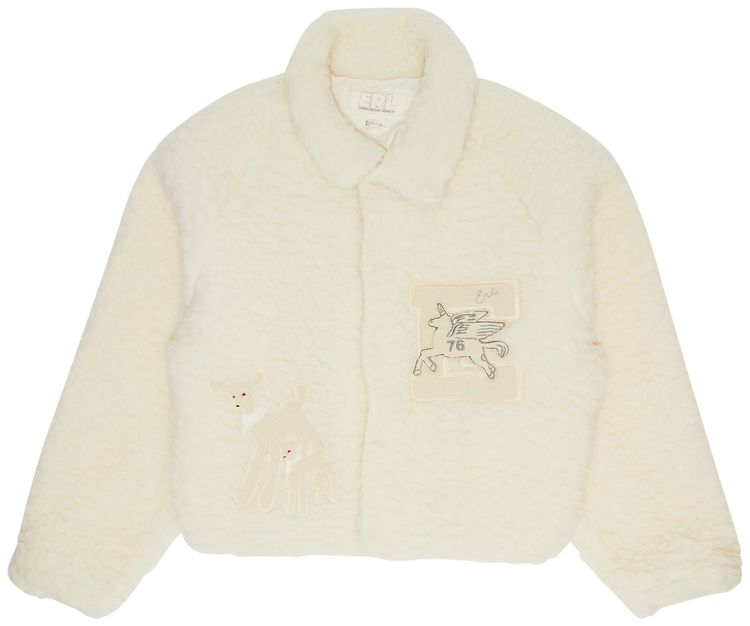 ERL Fleece Wool Bomber Jacket Oatmeal