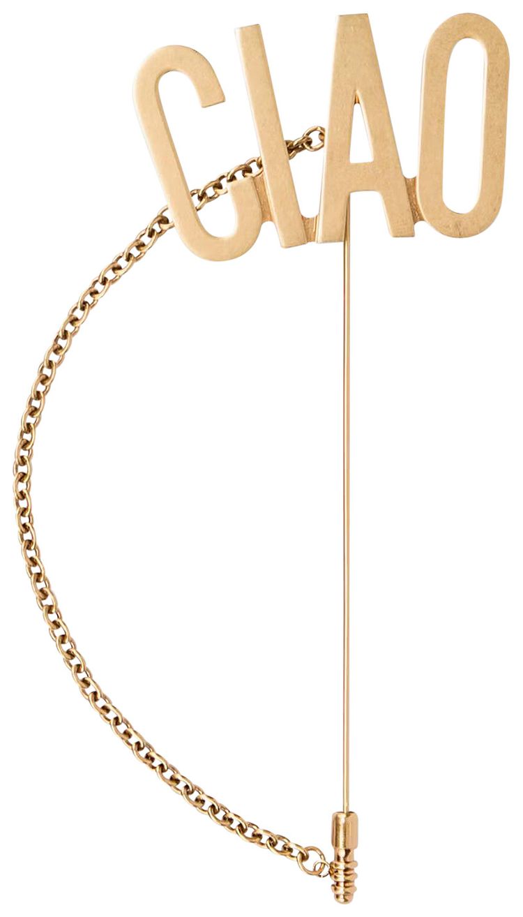 Moschino Maxi Pin With CIAO Chain