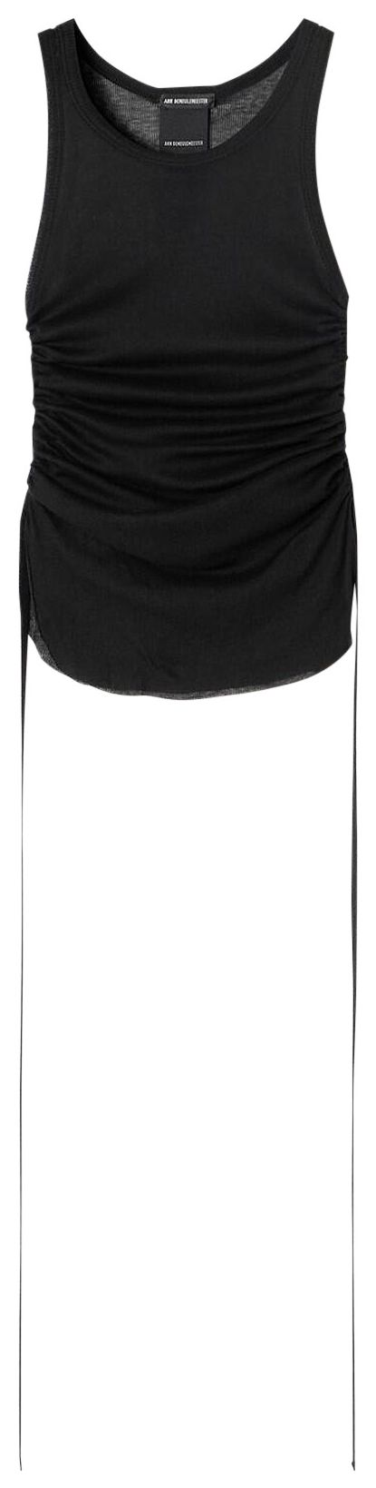 Ann Demeulemeester Mara Wrinkled Cropped Tank Top Black