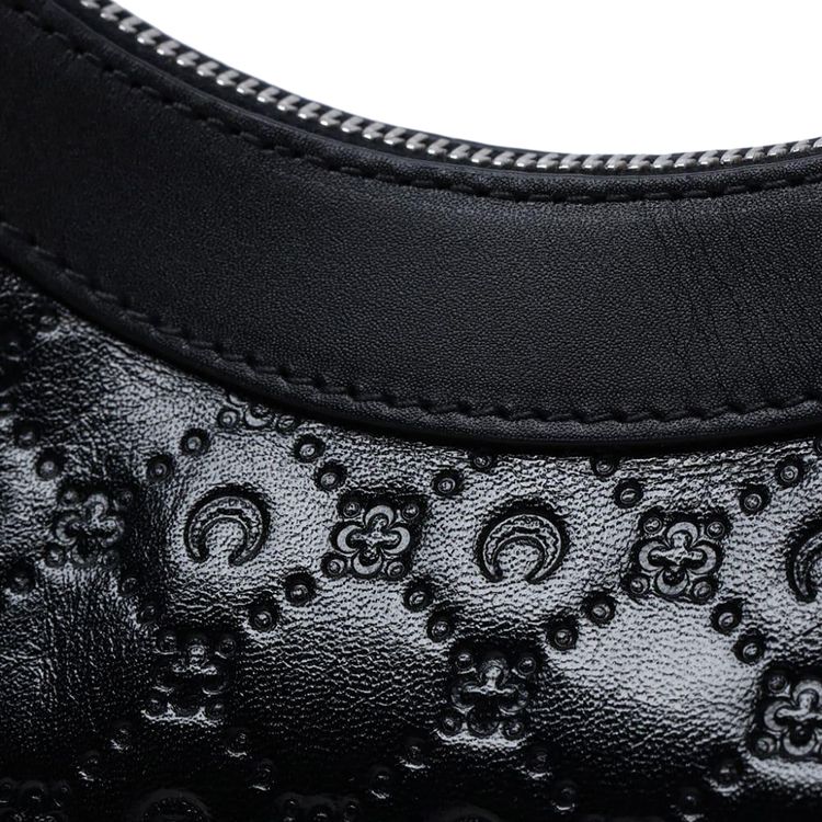 Marine Serre Embossed Leather Eclips Mini Bag Black