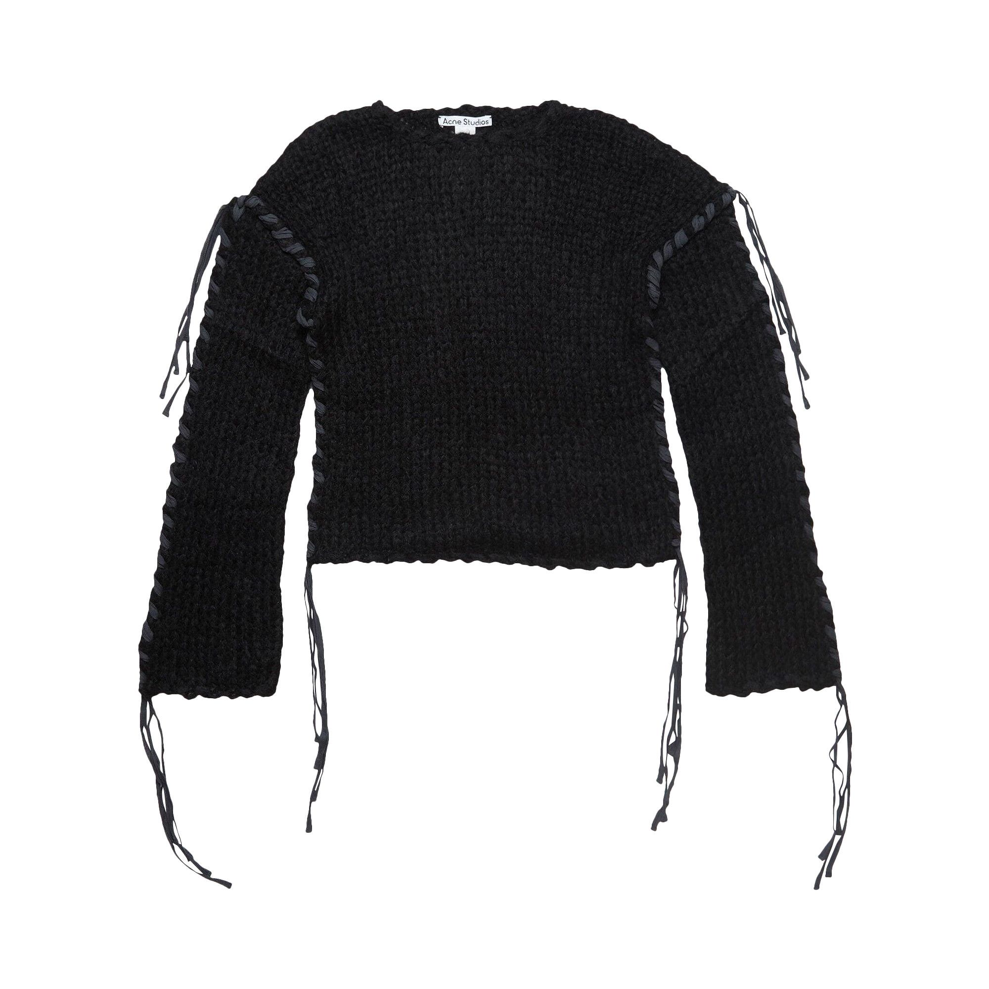 Buy Acne Studios Lacing Knit Jumper 'Black' - A60544 GOAT BLAC | GOAT