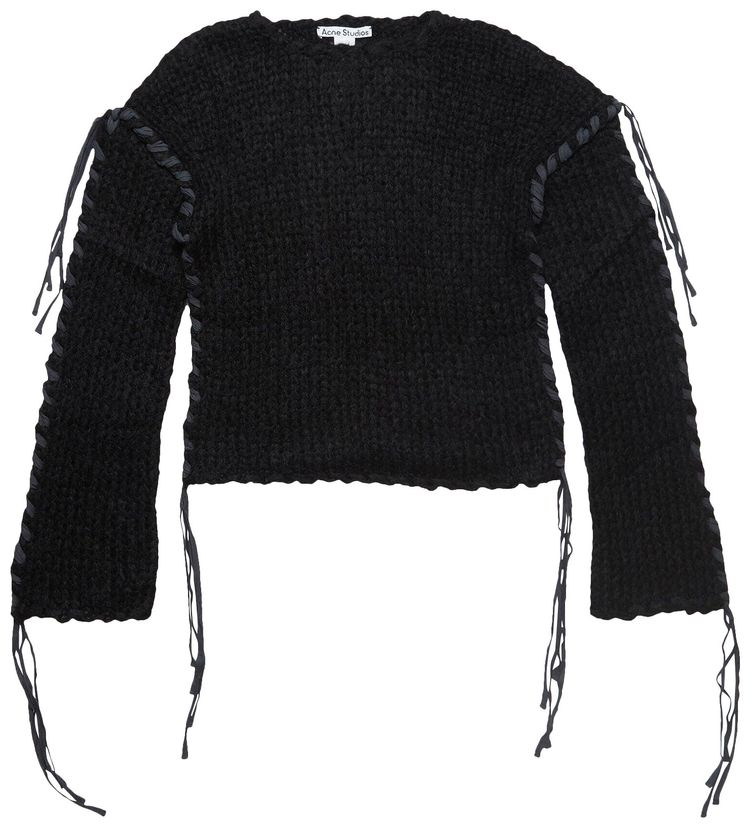 Acne Studios Lacing Knit Jumper Black