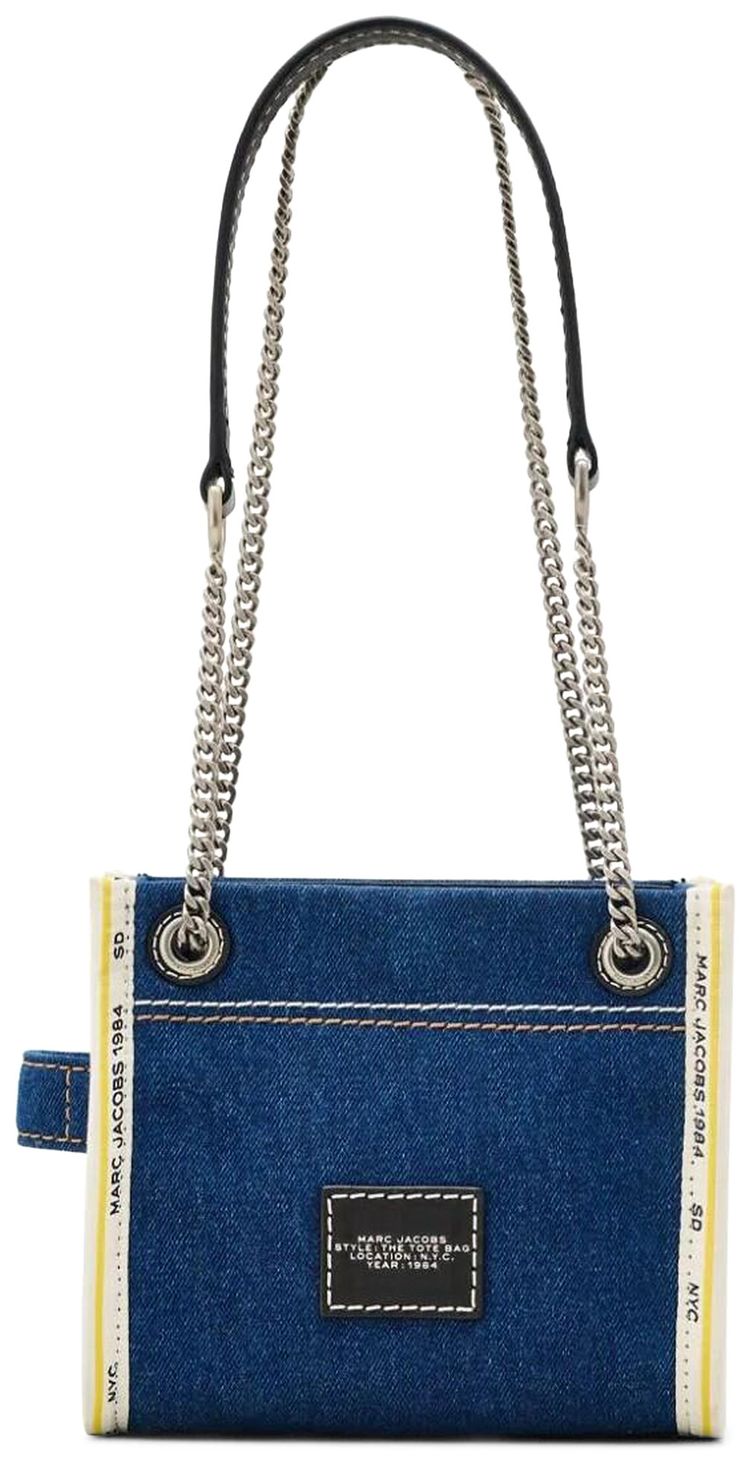 Marc Jacobs The Denim Chain Tote Bag Dark Wash