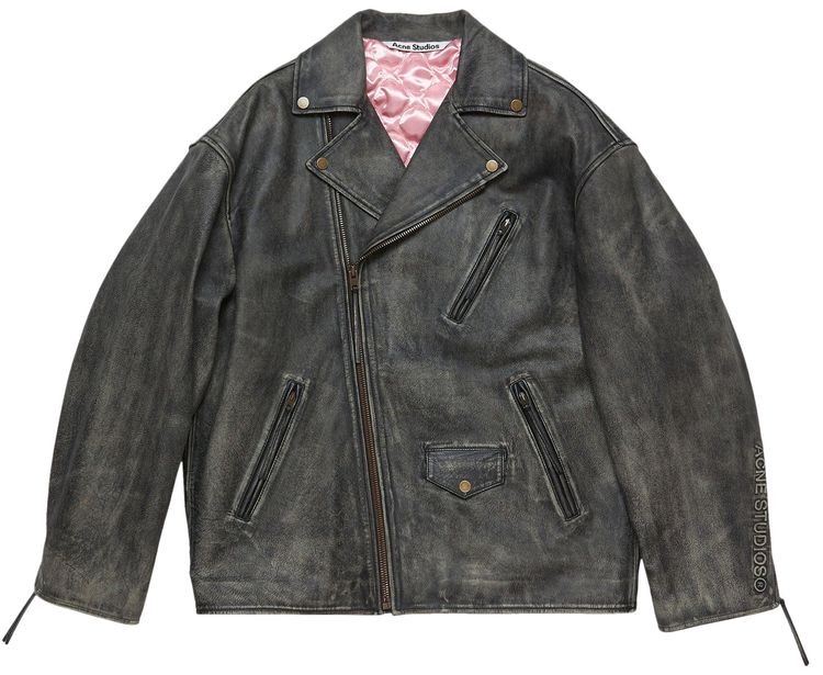 Acne Studios Biker Leather Jacket Black