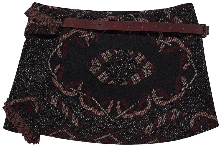 Hyein Seo Cinched Pocket Skirt With Leather Belt Brown
