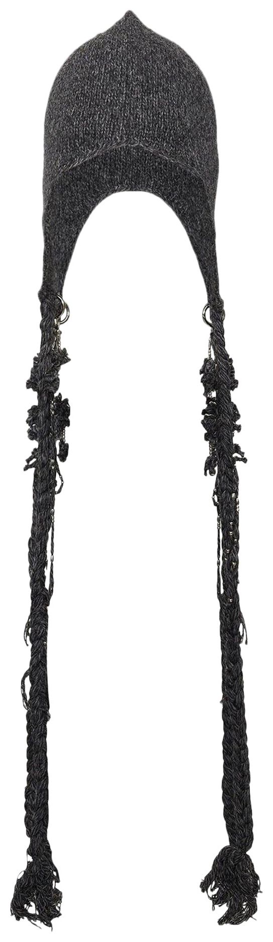 Hyein Seo Tassel Charm Beanie Dark Grey