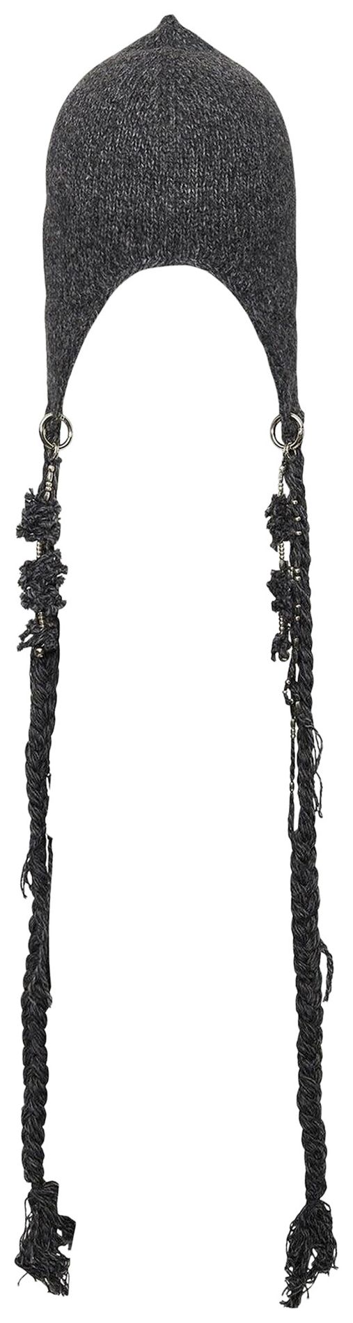 Hyein Seo Tassel Charm Beanie Dark Grey