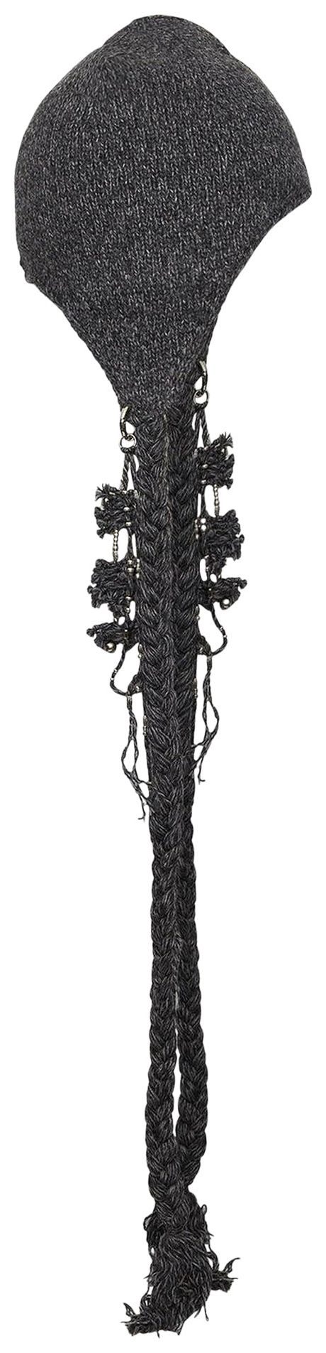 Hyein Seo Tassel Charm Beanie Dark Grey