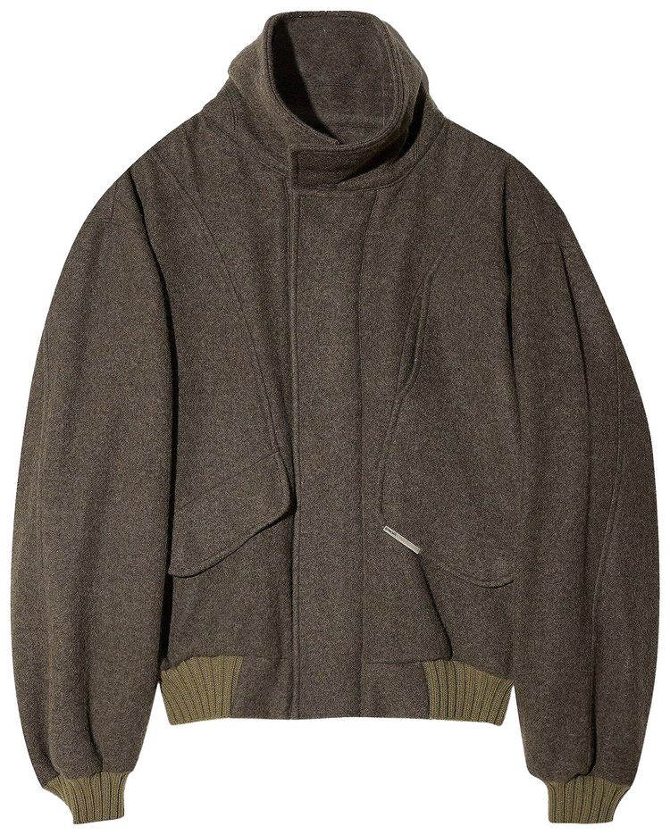 Hyein Seo Wool Bomber Jacket Khaki