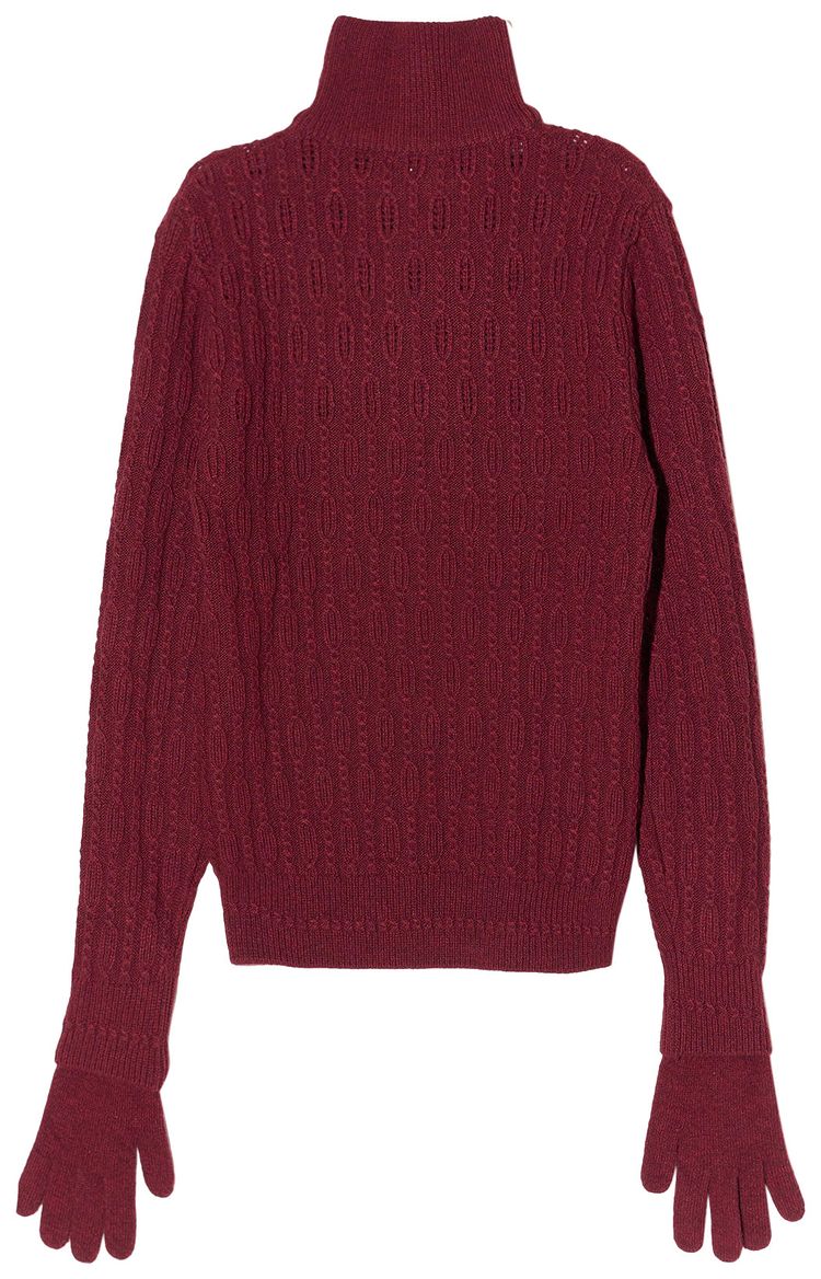 Hyein Seo Troyer Knit Sweater With Gloves Burgundy