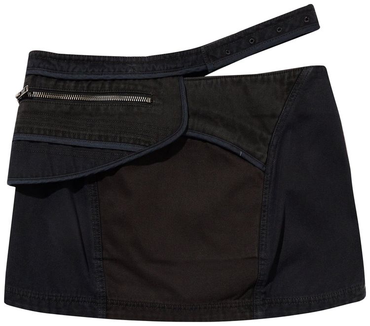 Hyein Seo Patchwork Mini Skirt With Waist Bag Stone